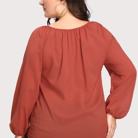 Tie Front Raglan Sleeve Blouse - Picture 2 of 2
